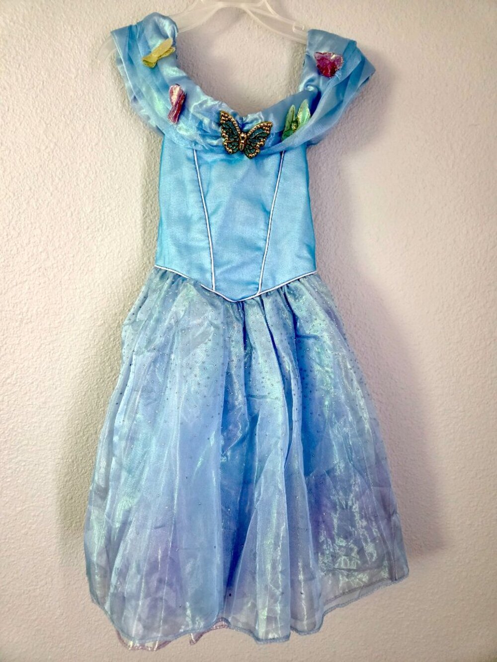 Disney Cinderella Blue Fantasy Play Princess Costume Dress Girls Size 4-6X